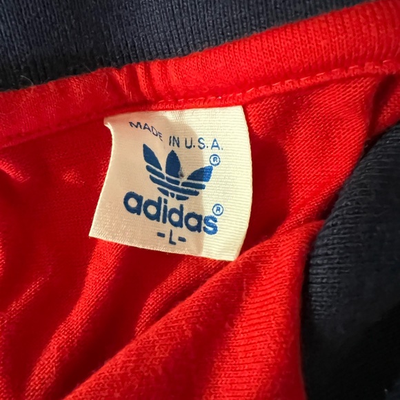 Vintage Adidas long-sleeves T-shirt, L, red. From 1981! - Picture 7 of 7